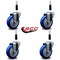 Service Caster 4'' Blue Poly Wheel Swivel 7/8'' Expanding Stem Caster Set, 4PK SCC-EX20S414-PPUB-BLUE-78-4 - alternate 2
